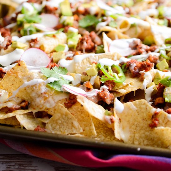 Chorizo + Sweet Potato Nachos