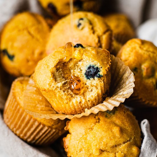 Blueberry Cornbread Muffins