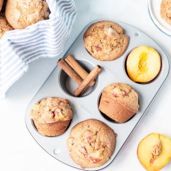 The Best Spiced Peach Muffins