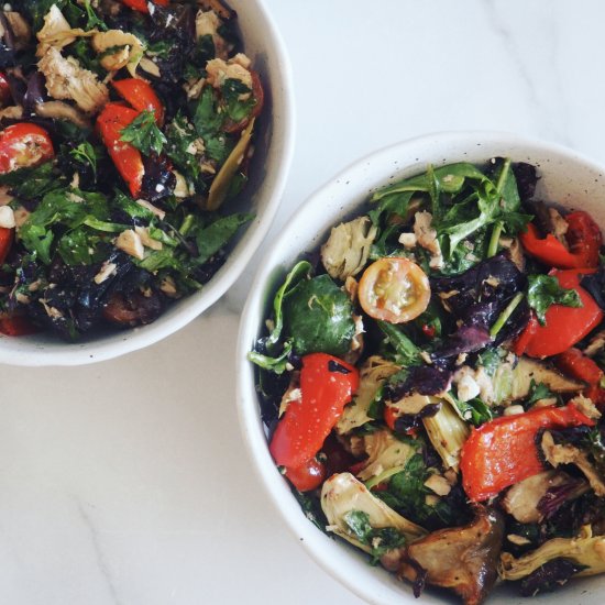 Mediterranean Salad With Mushrooms