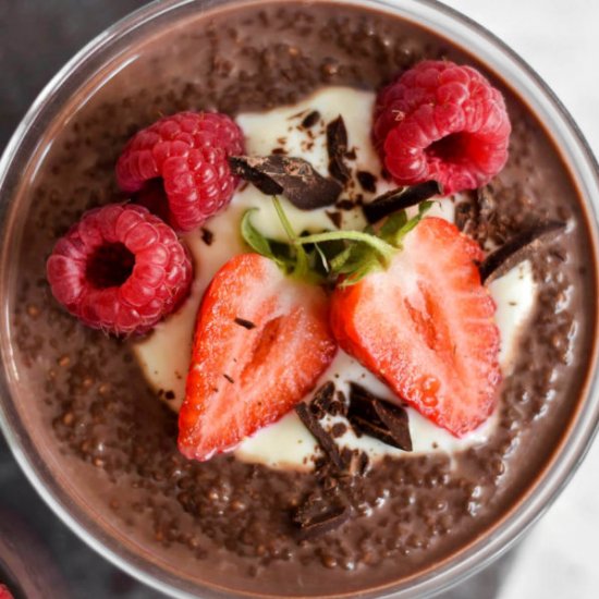 Keto Chocolate Chia Pudding (vegan)