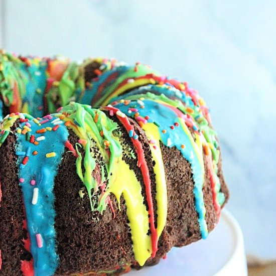 Chocolate Rainbow Bundt Cake