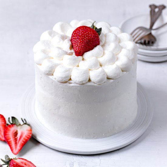 White Cake with Strawberries