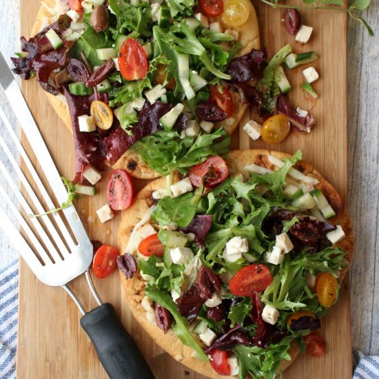 Greek Salad Flatbread Pizza