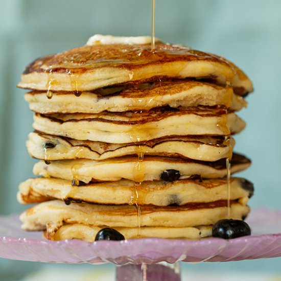 Lemon Blueberry Buttermilk Pancakes