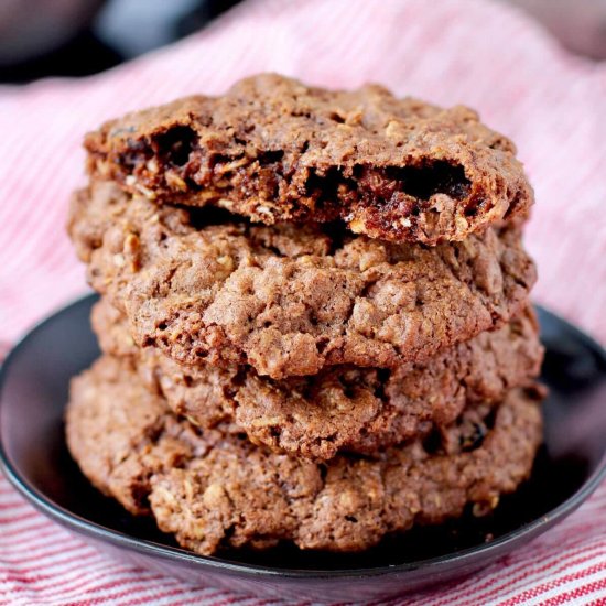 Chocolate Cherry Oatmeal Cookies