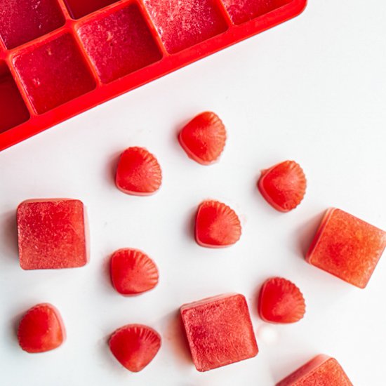 Watermelon Coconut Water Ice Cubes