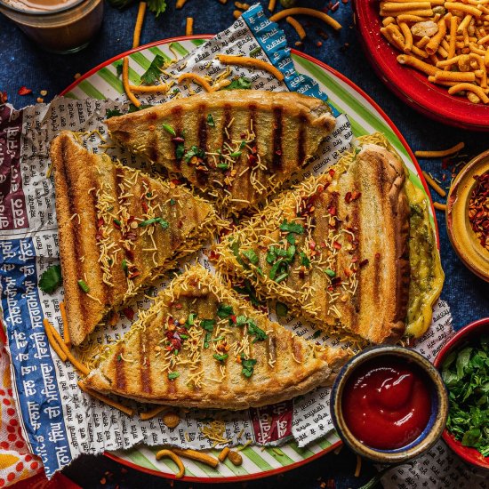 Vegan Mumbai cheese toastie