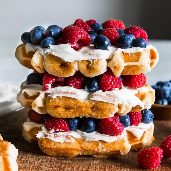 Red, White and Blue Waffle Cake