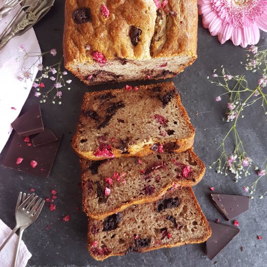 Raspberry Chocolate Banana Bread