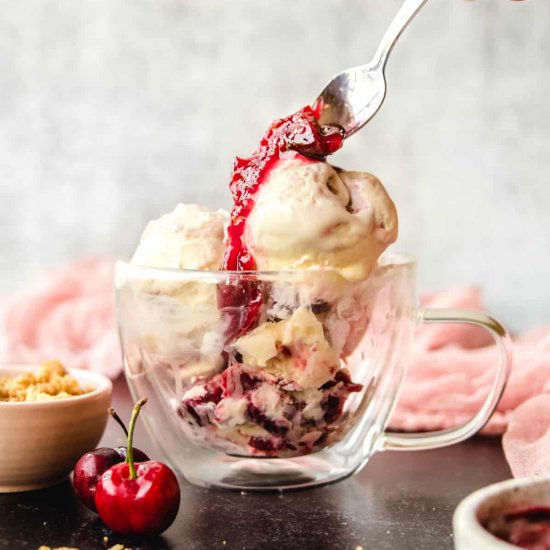 BOURBON CHERRY CHEESECAKE ICE CREAM