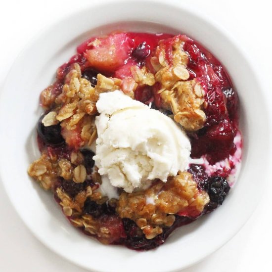 Gluten-Free Blueberry Rhubarb Crisp