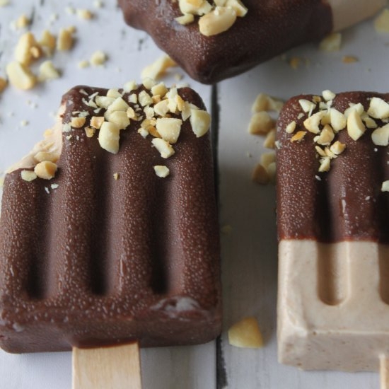 Chocolate Peanut Butter Popsicles