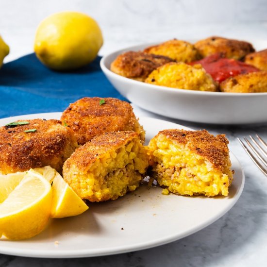 Saffron Arancini with Sausage