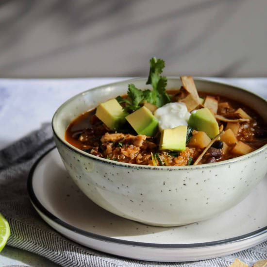 Mexican-inspired soup with chicken