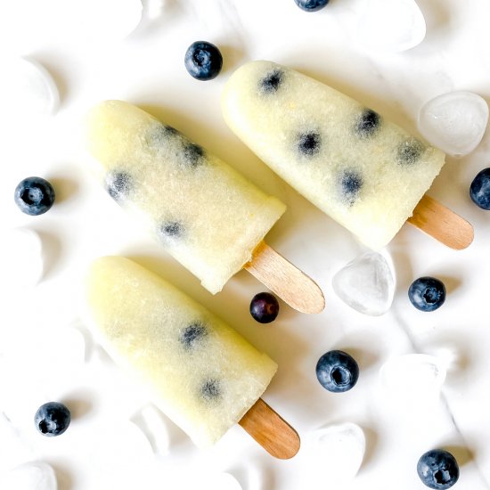 Melon popsicles with blueberries