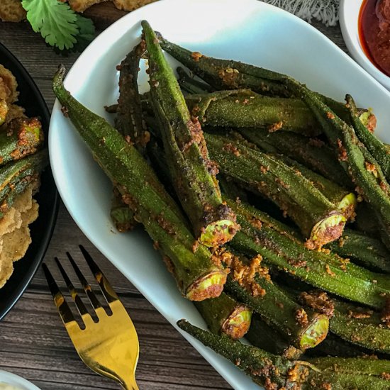 Tender Okra Fry with simple spices