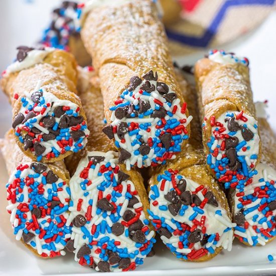 Red White and Blue Cannoli