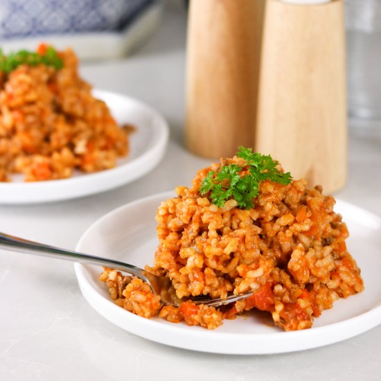 Baked Bolognese Risotto