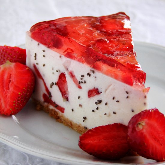 cream cake with strawberries