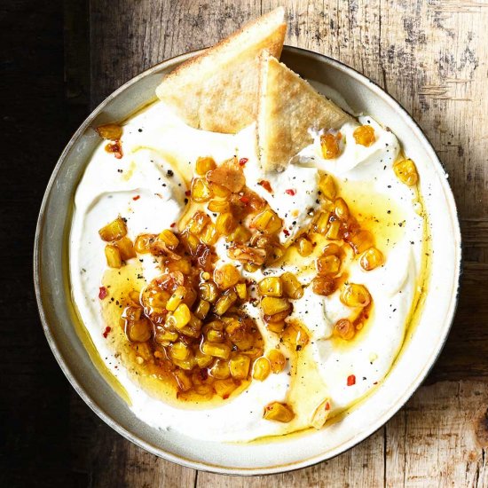 Whipped Feta Dip with Candied Corn