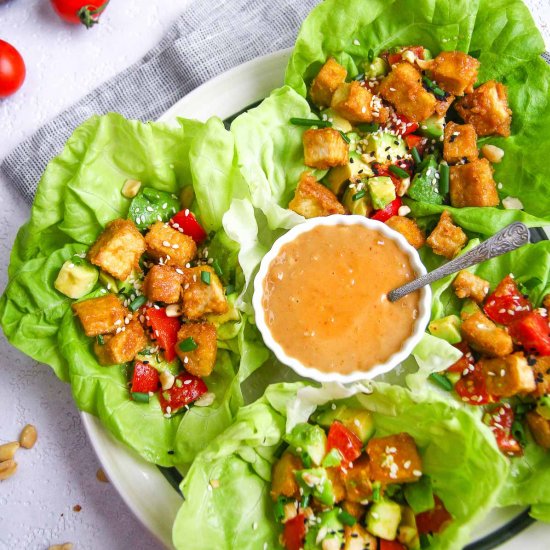 Healthy Low Carb Tofu Lettuce Wraps