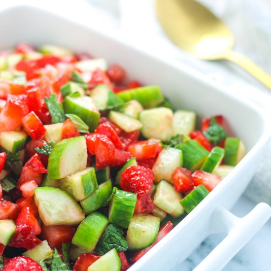 Strawberry Cucumber Salad with Mint