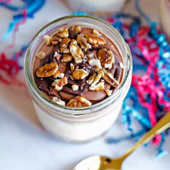 nutella ice cream pie in a jar