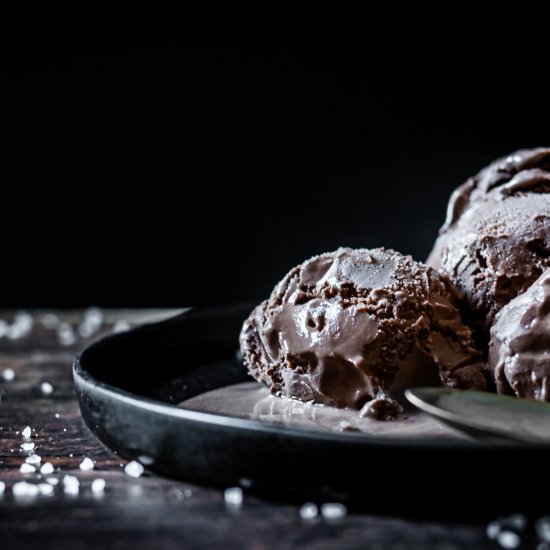 Salted chocolate ice cream