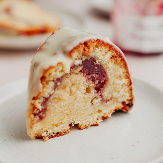 Raspberry White Chocolate Bundt