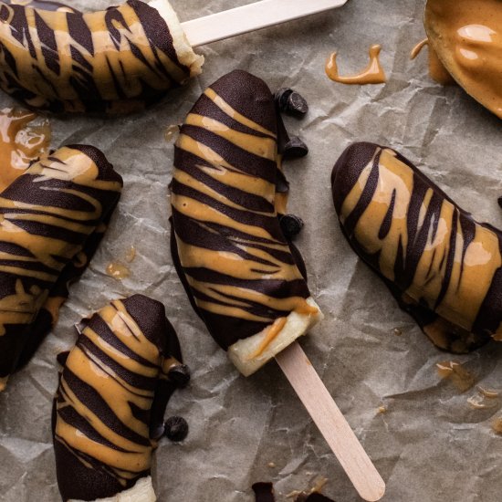 Chocolate Peanut Butter Banana Pops