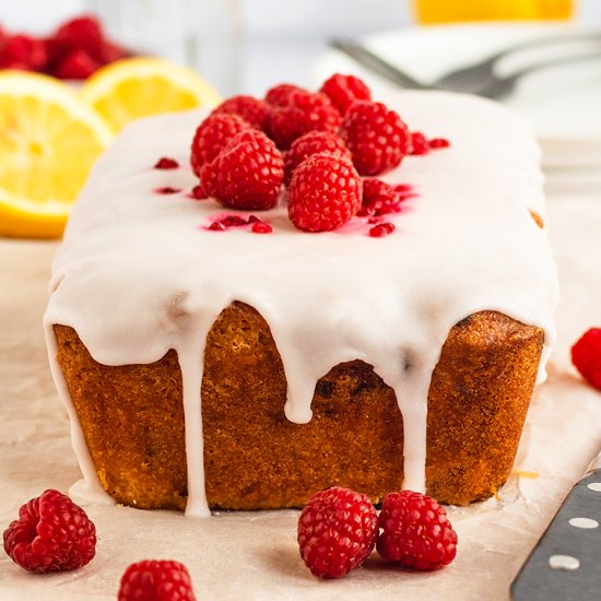 Lemon and Raspberry Drizzle Cake