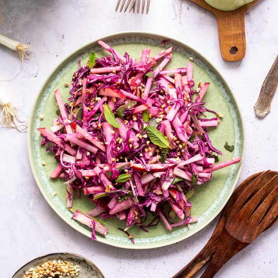 Kohlrabi Slaw w/ Apple & Hazelnut