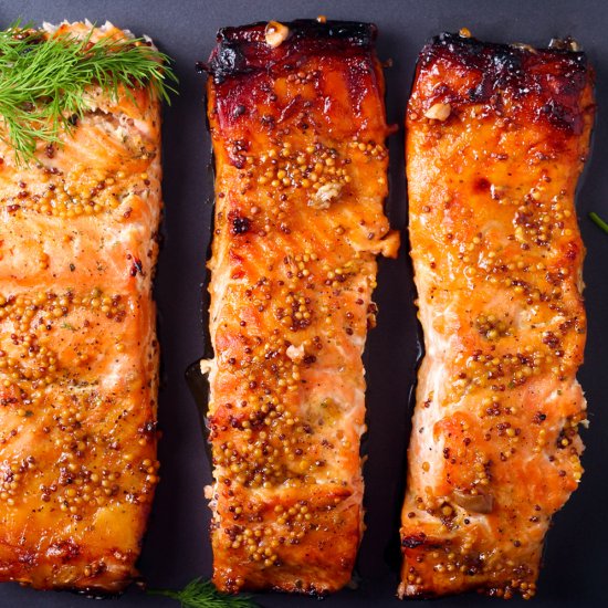 Maple Mustard Glazed Salmon