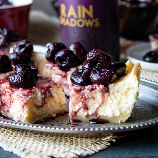 Brie Cheesecake Bars Beer Cherries