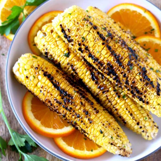 Grilled Corn w/ Orange Honey Butter