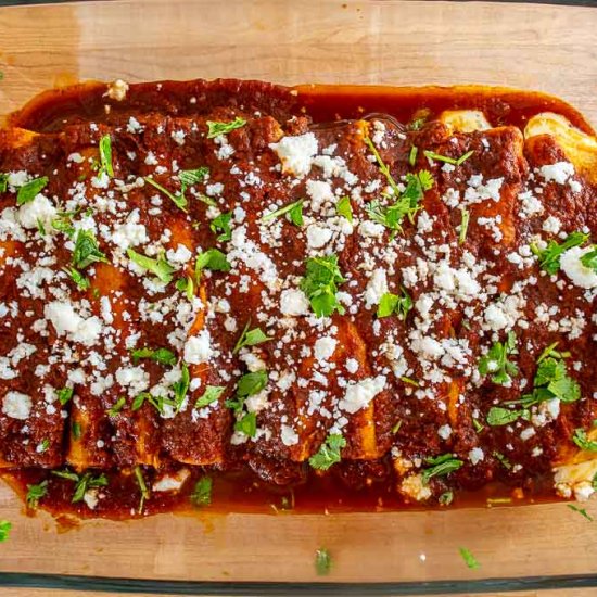 Cheese and Onion Enchiladas