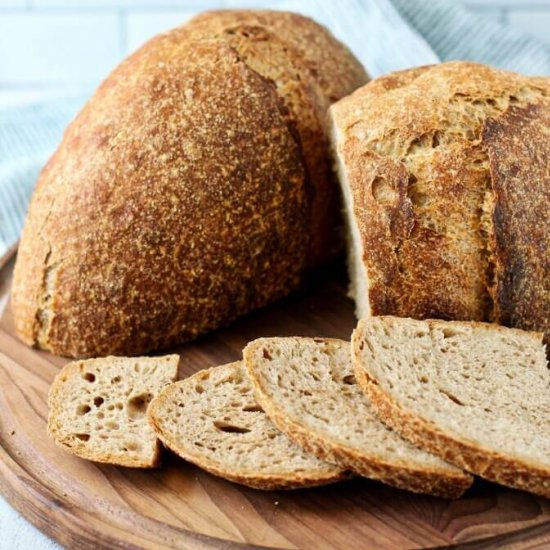 No Knead Whole Wheat Bread