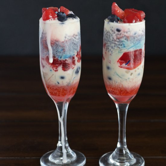 Falooda in red, white and blue