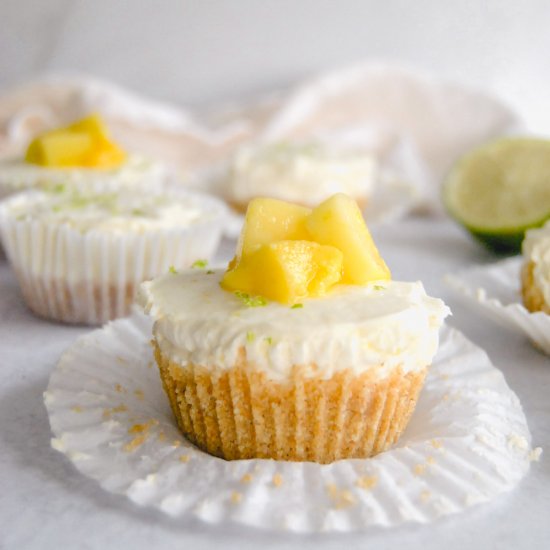 Mini No Bake Mango Lime Cheesecakes