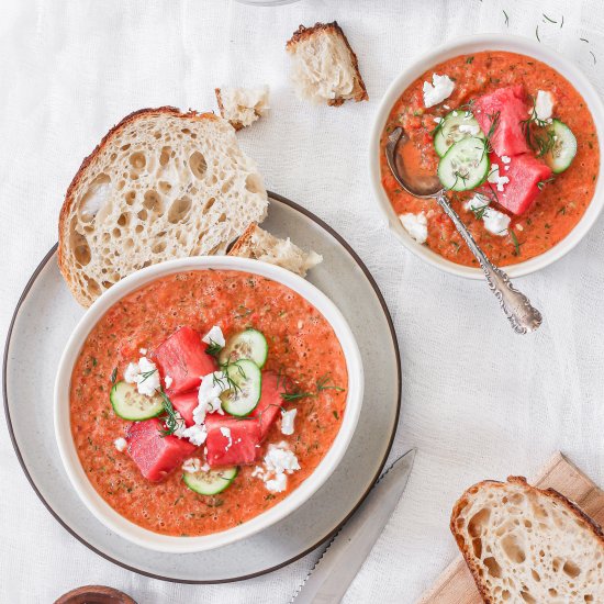 Healthy Watermelon Dill Gazpacho