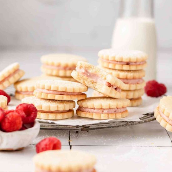 Lemon Raspberry Sandwich Cookies