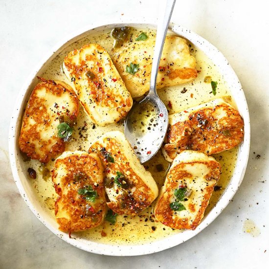 Halloumi with Peppered Honey