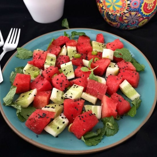 Watermelon Cucumber Salad