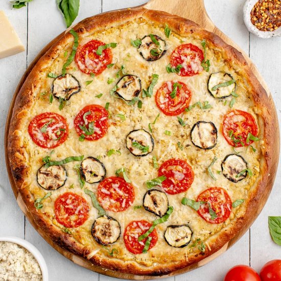 White Pizza w/ Zucchini & Tomatoes