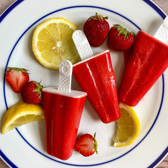 Strawberry Lemonade Popsicles