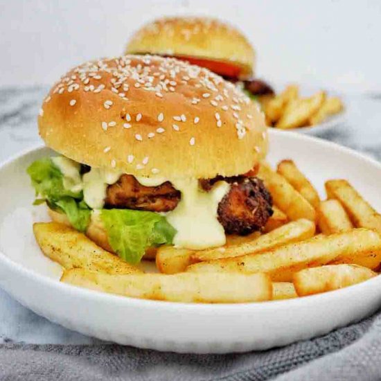 Air Fryer Chicken Burgers