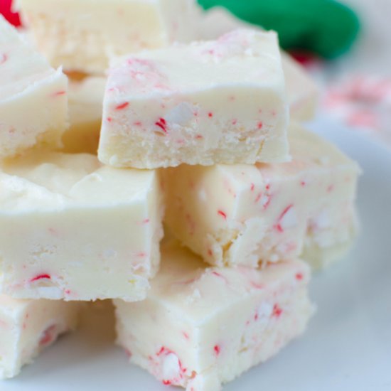 White Chocolate Peppermint Fudge