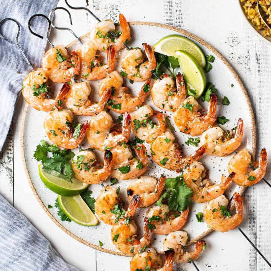 Shrimp Skewers with Herb Glaze