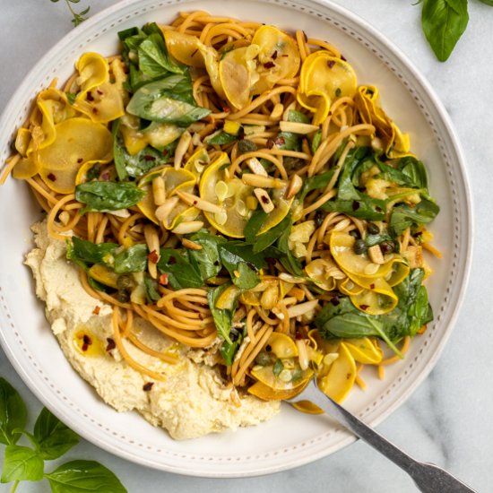 Lemon Basil Pasta with Vegan Ricotta